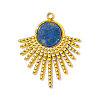 304 Stainless Steel with Natural Lapis Lazuli Pendants STAS-OY001-67G-1