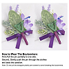 Silk Cloth Flower Boutonniere Brooch JEWB-WH0009-98-4