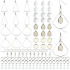 DIY Triangle & Fan 304 Stainless Steel Dangle Earring Making Kits DIY-FS0007-85-1