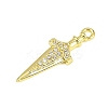 Brass Micro Pave Clear Cubic Zirconia Pendants LS-KK-L238-14G-2