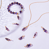 12Pcs Natural Gemstone Copper Wire Wrapped Pendants PALLOY-FG0001-02B-4