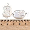Natural Freshwater Pearl Keshi Pearl Rectangle Connector Charms STAS-D378-17P-3