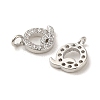 Initial Letter Brass Micro Pave Cubic Zirconia Pendants ZIRC-F008-Q-2