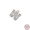 Real Platinum Plated Rhodium Plated 925 Sterling Silver Micro Pave Clear Cubic Zirconia Charms STER-P054-10P-W-1