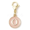 26Pcs Flat Round with Letter A~Z Alloy Enamel Pendant Decorations HJEW-JM02553-4