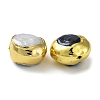 Rack Plating Brass Beads with Baroque Natural Keshi Pearl KK-K348-05G-2