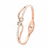 Crystal Rhinestone Wave Bangle with Roman Numeral BJEW-N017-009RG-3
