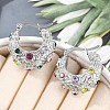 304 Stainless Steel Moon Hoop Earrings EJEW-A119-06P-2