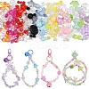 DIY Heart & Flower & Round Acrylic Beads & Alloy Keychain Making Kits DIY-YW0010-88-1