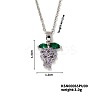 Delicate Grape Brass Rhinestones Pendant Necklace with Cable Chain for Women Girl PO3545-1