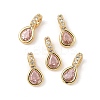 Brass Micro Pave Cubic Zirconia Charms KK-Q039-04C-G-1