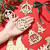 20Pcs 10 Styles Christmas Theme Undyed Wood Big Pendants WOOD-YW0001-25-4