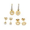 304 Stainless Steel Rhinestone Paw Print Earring Sets EJEW-Z098-24G-4