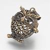 Brass Cage Pendants KK-D528-02AB-1