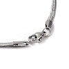 Non-Tarnish 304 Stainless Steel Flat Snake Chain Necklaces for Women NJEW-D058-05P-3