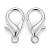 Platinum Plated Zinc Alloy Lobster Claw Clasps X-E107-3
