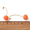 Fruit Brass Resin Stud Earrings EJEW-A140-03A-G-5