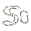 304 Stainless Steel Cuban Link Chain Bracelets & Necklaces Jewelry Sets SJEW-B019-03C-P-1