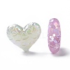 UV Plating Rainbow Iridescent Luminous Acrylic Beads X-OACR-E010-13-3