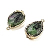 Natural Ruby in Zoisite Faceted Teardrop Connector Charms G-B081-03G-08-2