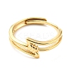 304 Stainless Steel Hollow Wing Adjustable Ring for Women RJEW-C016-15G-2