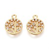 Brass Micro Pave Cubic Zirconia Charms KK-N263-81G-1