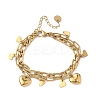 304 Stainless Steel Charm Bracelets BJEW-G750-03B-G-2