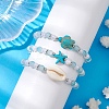 3Pcs 3 Styles Round Acrylic & Glass Beaded Stretch Bracelet Sets BJEW-JB10730-01-3