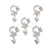 Brass Micro Pave Clear Cubic Zirconia Connector Charms KK-E068-VB072-4