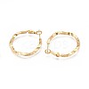 Twist Brass Hoop Earrings EJEW-T047-102G-2