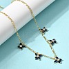 Brass Micro Pave Cubic Zirconia Butterfly Pendant Necklaces NJEW-B157-23G-3
