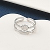 304 Stainless Steel Open Cuff Rings for Women RJEW-A079-07B-P-2