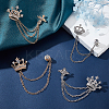 6Pcs 6 Style Long Chain Tassel Dangle Alloy Rhinestone Brooches JEWB-CA0001-12-4