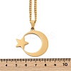 201 Stainless Steel Crescent Moon Star Pendant Twisted Chain Necklaces NJEW-S387-07G-5