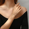 304 Stainless Steel Herringbone & Ball Chains Double Layer Multi-strand Bracelets WM3248-1-2