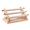 3-Tier Velvet & Wood Ring Display Stand PW-WG281B2-01-2