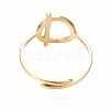 304 Stainless Steel Toggle Clasp Shape Open Cuff Ring RJEW-T023-85G-2