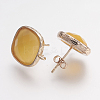 Brass Micro Pave Cubic Zirconia Stud Earring Findings LS-ZIRC-G123-02A-B-2