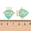 Brass Pave Clear Cubic Zirconia Connector Charms CU-CBA3D67-03G-03-3
