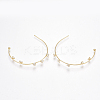 Brass Cubic Zirconia Stud Earrings KK-S350-062G-2