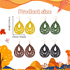 4 Pairs 4Colors Wood Dangle Earrings for Women EJEW-AN0003-93-2