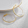Brass with Transparent Resin Hoop Earrings EJEW-Q391-27G-1