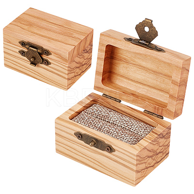 Wood and Sponge Iron Cuboid Ring Boxes CON-WH0200-07C-1