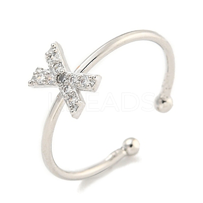 Rack Plating Brass Open Cuff Rings for Women RJEW-F162-02P-X-1