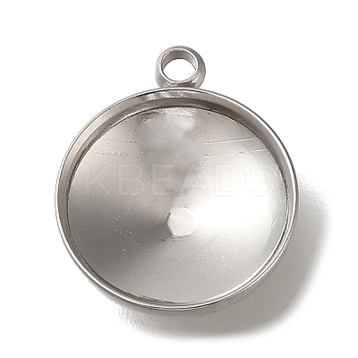 304 Stainless Steel Pendant Cabochon Settings STAS-I310-28P-1