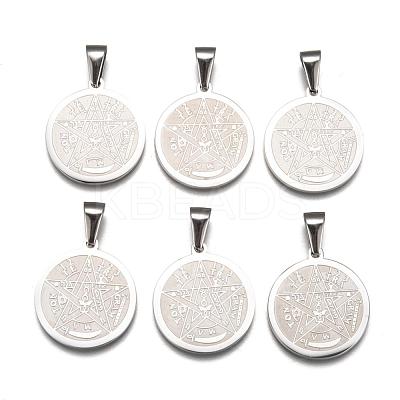 Tarnish Resistant Religion 304 Stainless Steel Flat Round STAS-L123-32-1