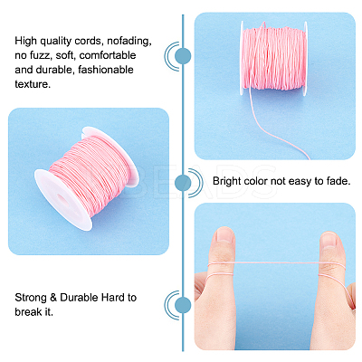 15 Rolls 15 Colors Nylon Satin Rattail Cord NWIR-PH0002-04-1