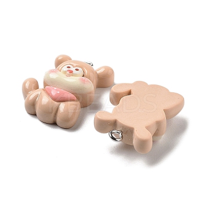 Opaque Resin Puppy Pendants RESI-R444-02A-1