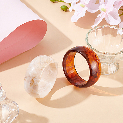2Pcs 2 Color Acrylic Bangles for Women BJEW-UN0001-75-1