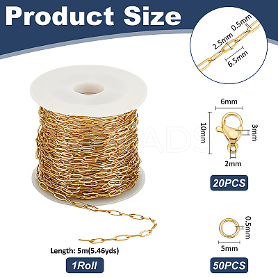 316L Surgical Stainless Steel Chains DIY-UN0006-35A-1